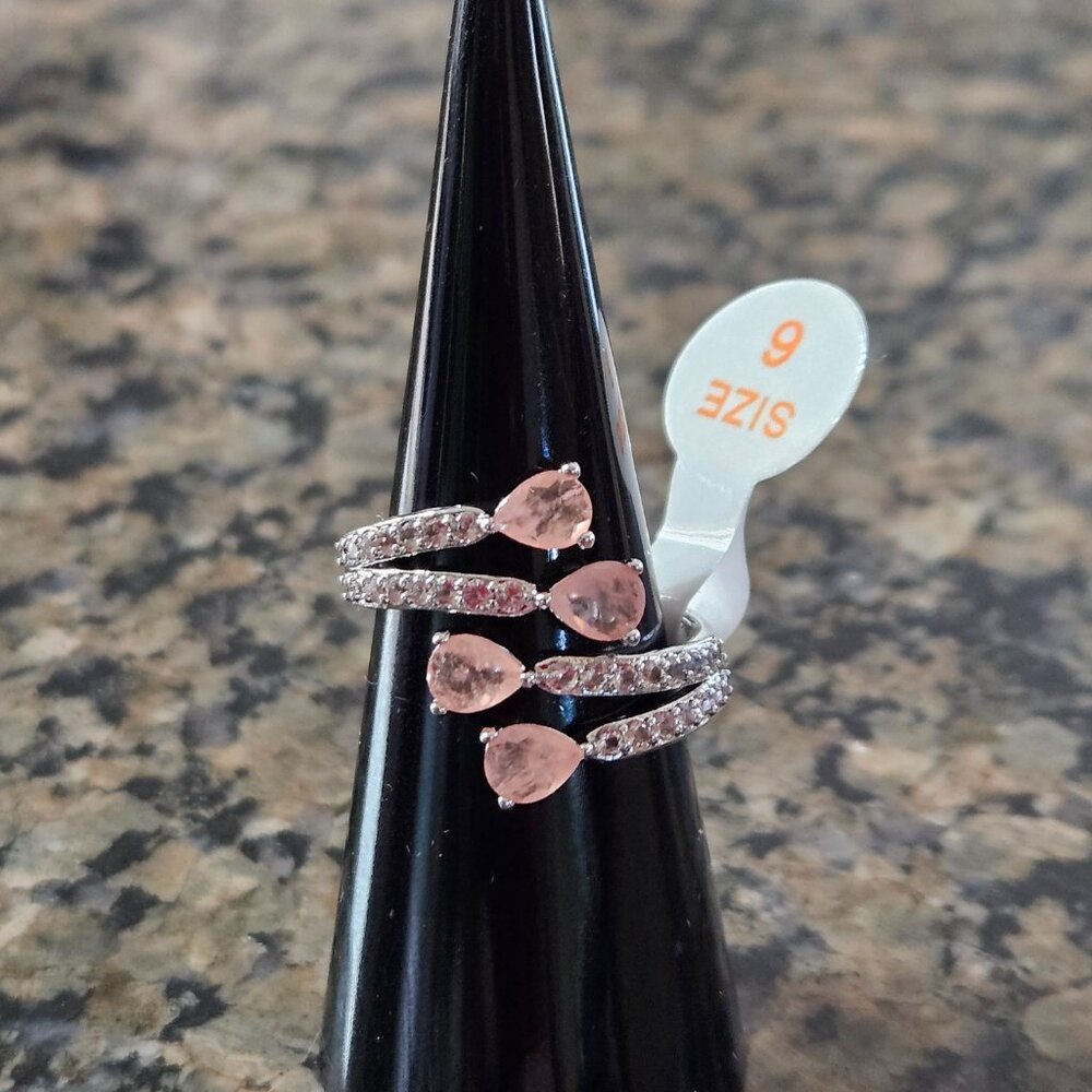 Bomb Party RBP8197 “Regal Calling” Peach Topaz Fused with Genuine Quartz Sz 6